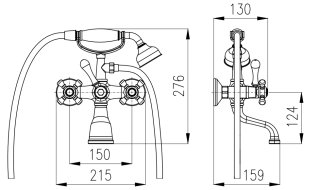 Смеситель для ванны Rav Slezak Morava Retro MK459.5/2SM бронза